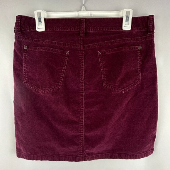 Tommy Hilfiger Preppy Burgundy Corduroy Mini Skirt - Size 8 - Picture 5 of 10